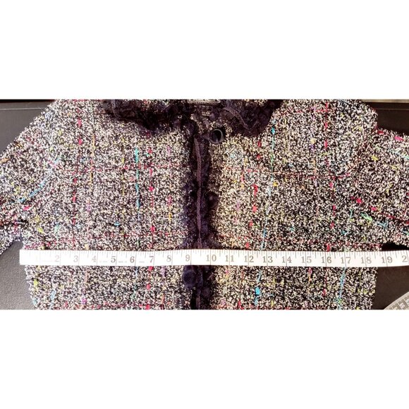 Vtg 80s/90s Sweater Cardigan Sz L BEREK by Takako Sakon Woven Multi Color Lace - Picture 15 of 16